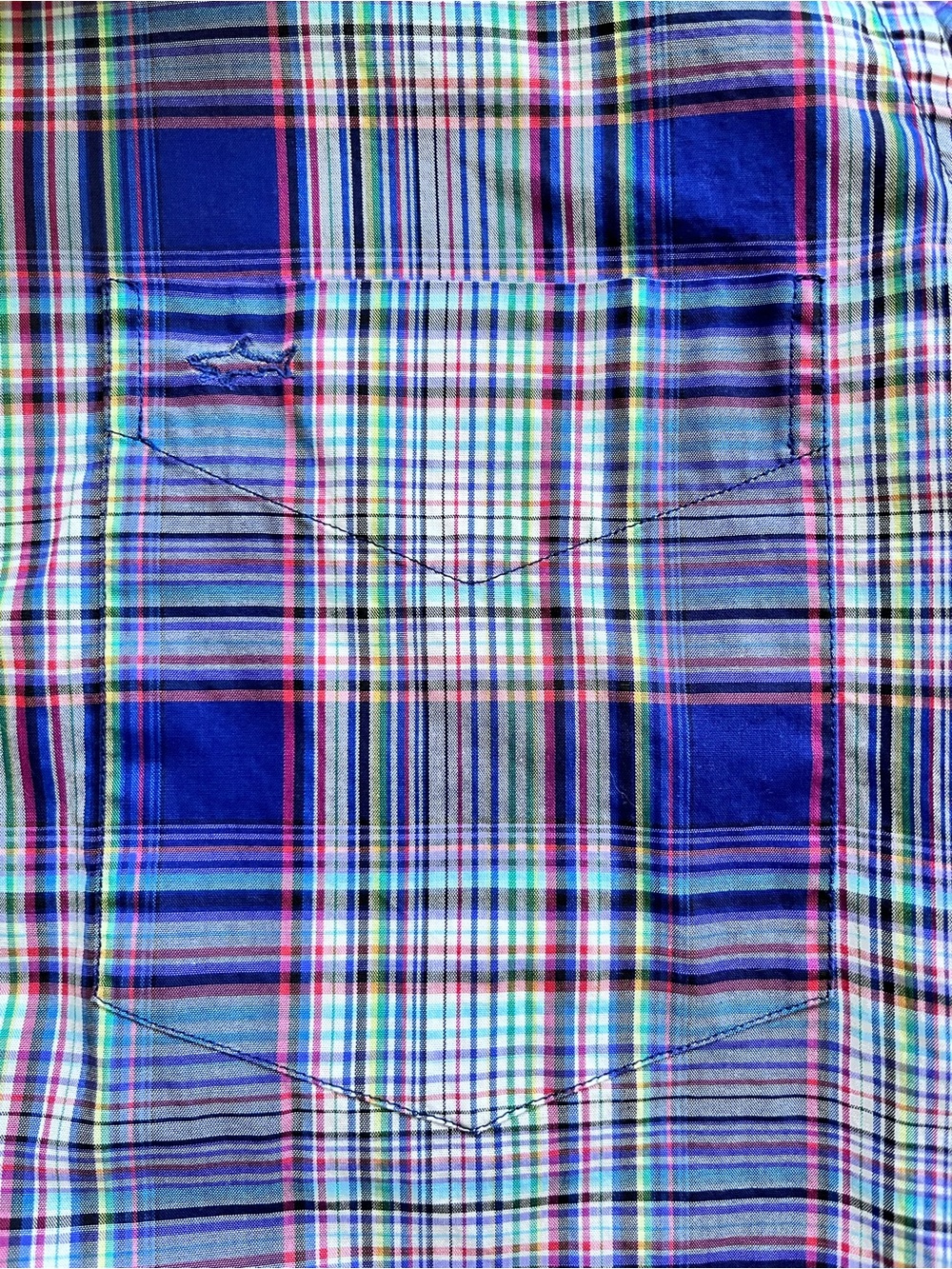 Vintage Paul & Shark Yachting Plaid  Shirt Short Sleeve 15.5 neck cotton Italy - Picture 3 of 9